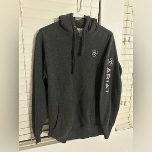 Ariat Women’s Pull over Hoodie heather grey Pink embroidery size M
